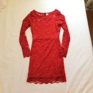 Red lace dress